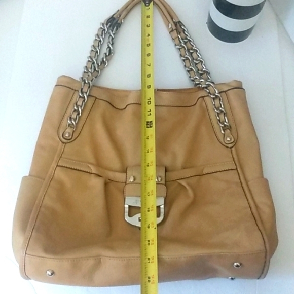 B MAKOWSKY BUTTERSCOTCH SOFT LEATHER MULTI-COMPARTMENTS HANDBAG SIZE LARGE EUC - Picture 14 of 16